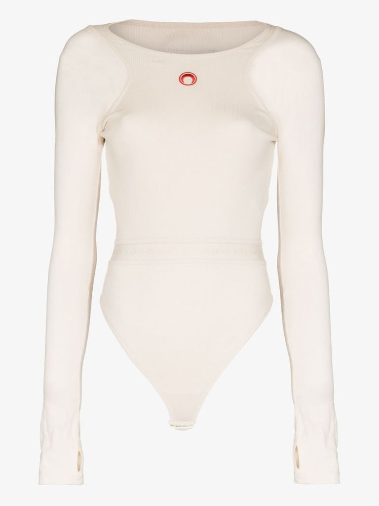 Neutral Logo Ribbed Organic Cotton Bodysuit