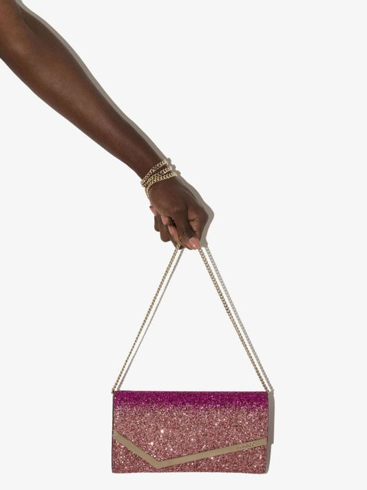 Pink Emmie Glitter Clutch Bag