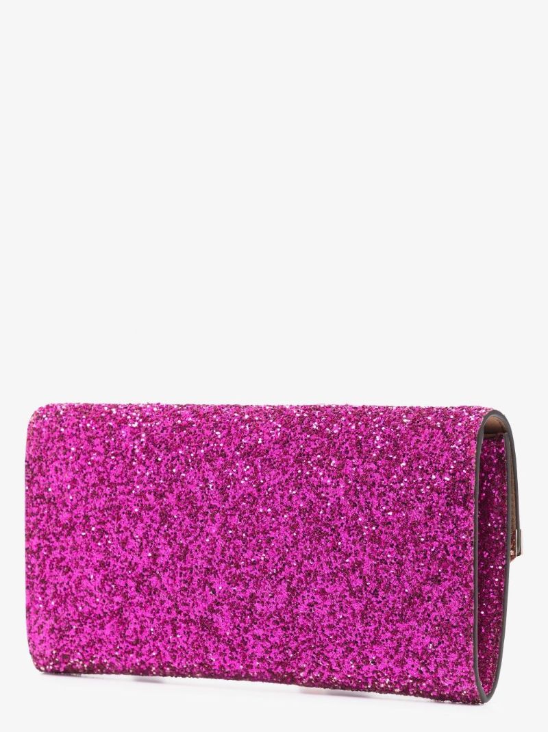 Pink Emmie Glitter Clutch Bag