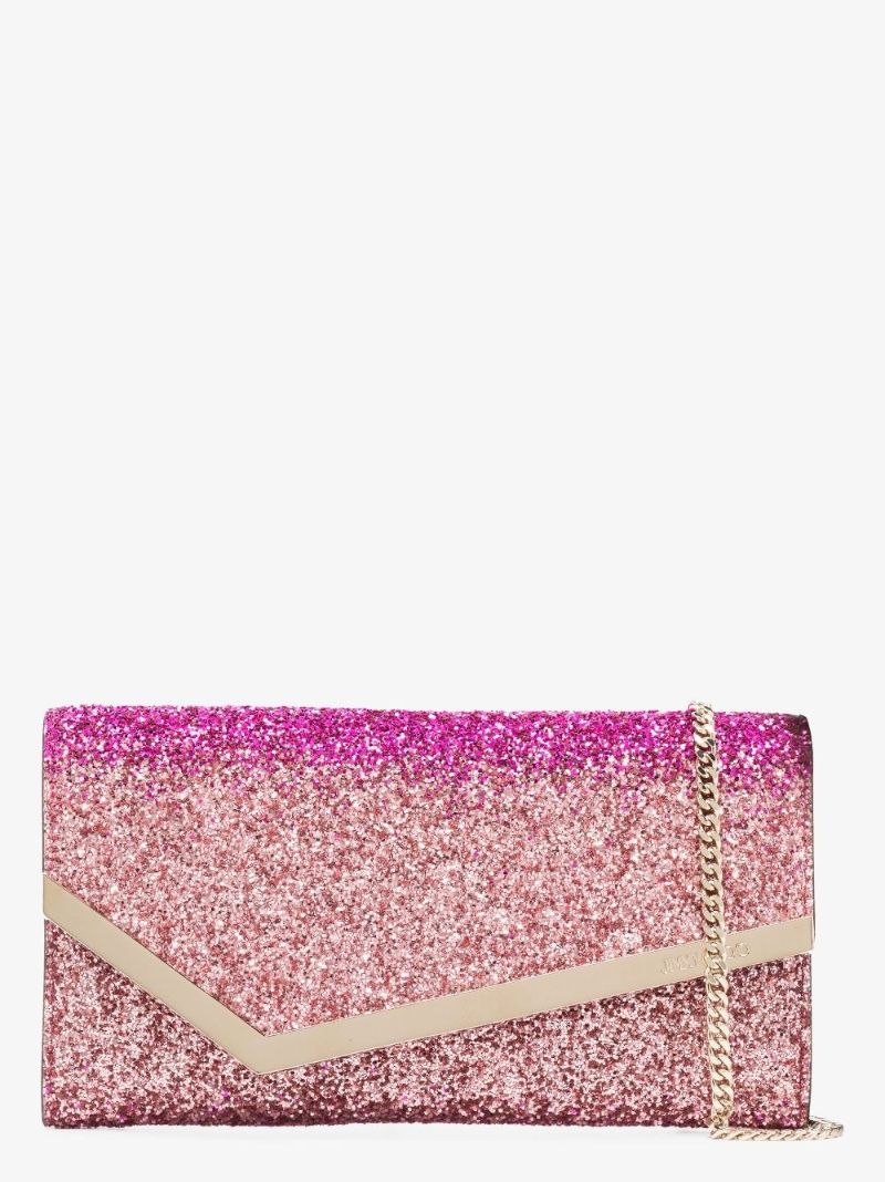 Pink Emmie Glitter Clutch Bag