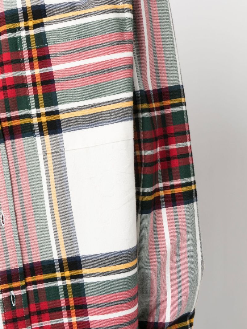 Red Colourblock Check Cotton Shirt