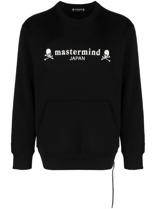 Black Logo Print Cotton Sweatshirt