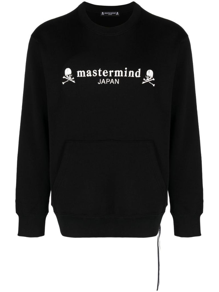Black Logo Print Cotton Sweatshirt