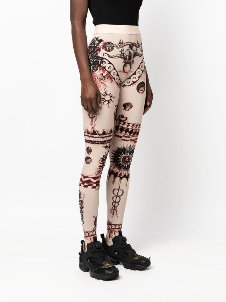 Neutral Geotic Printed Leggings