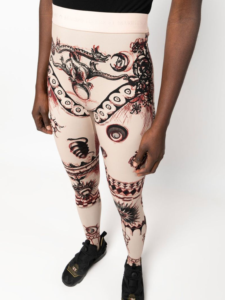 Neutral Geotic Printed Leggings