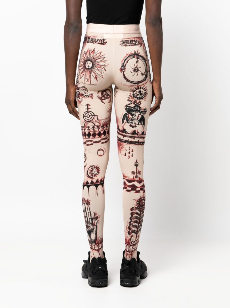 Neutral Geotic Printed Leggings