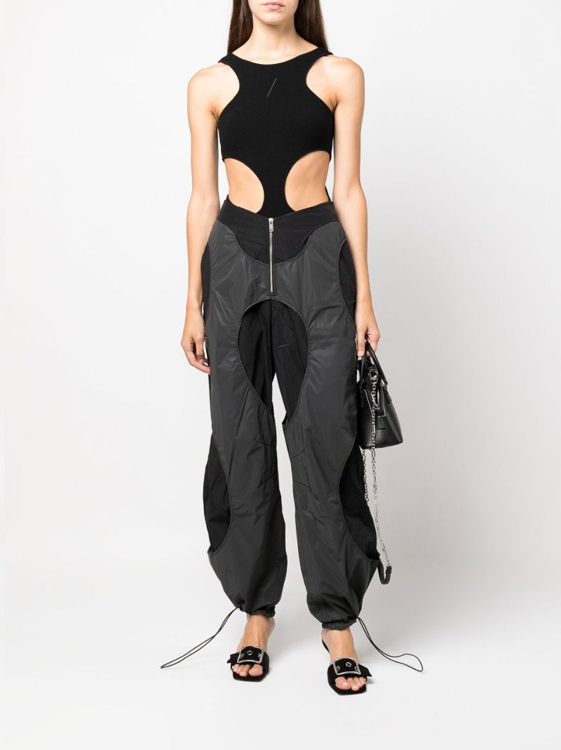 Black Two-tone Interlocked Track Pants
