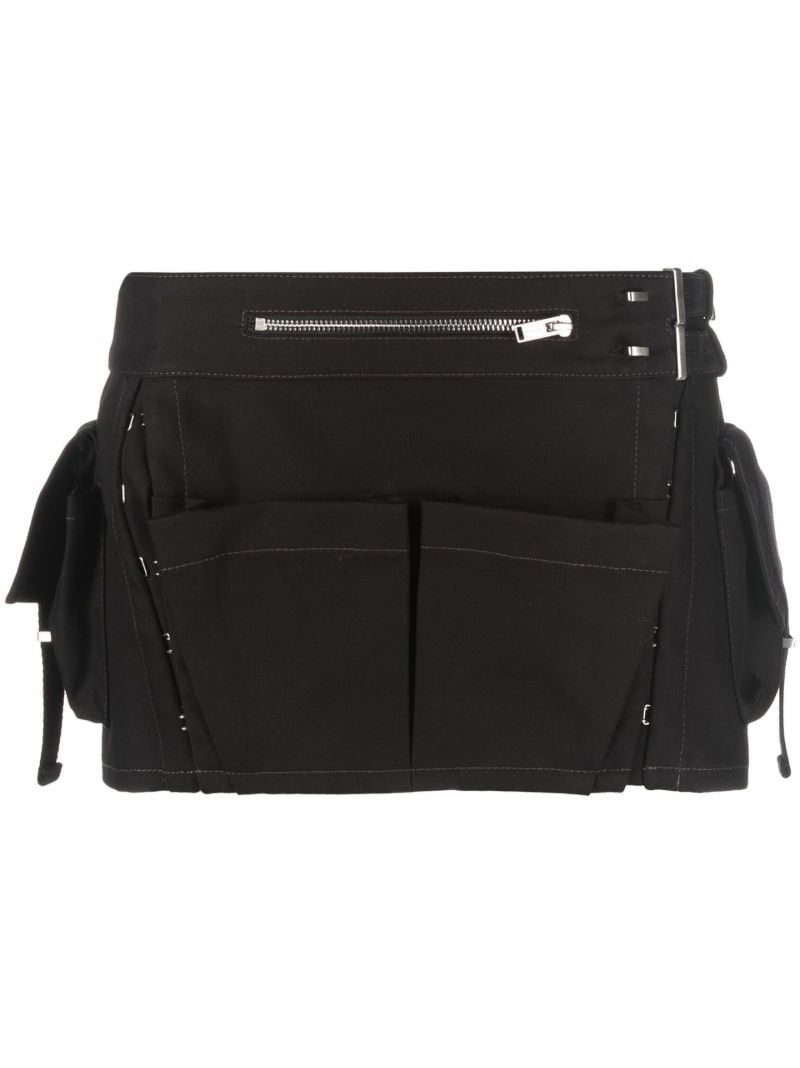 Black Tool Belt Mini Skirt