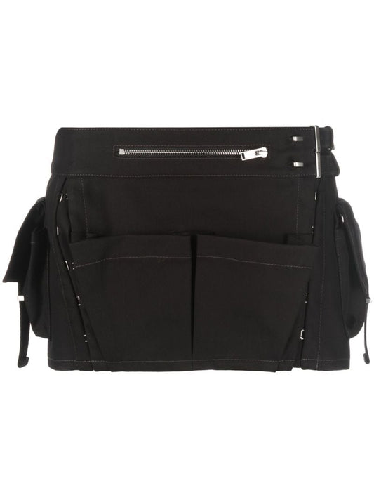 Black Tool Belt Mini Skirt
