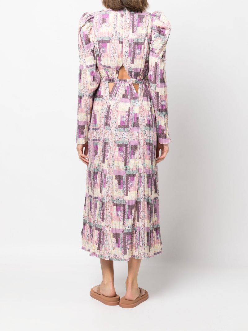 Blue Naya Patchwork Print Maxi Dress