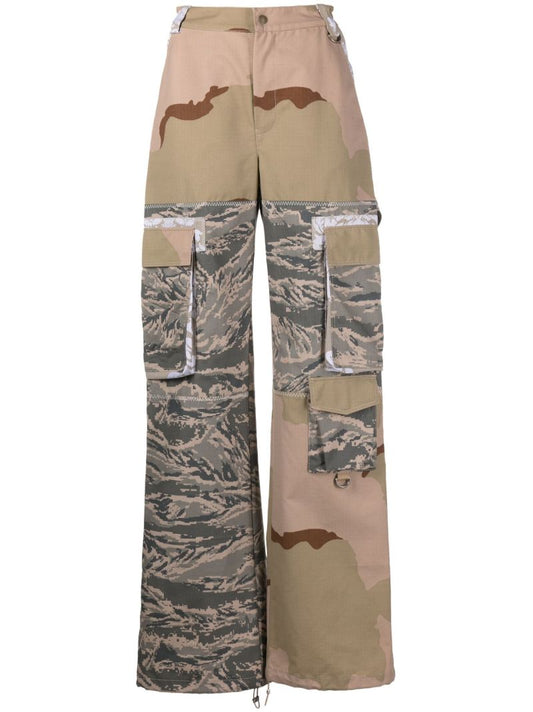 Neutral Desert Damask Cargo Trousers