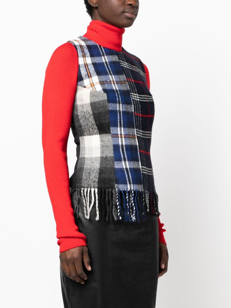 Blue Clashing Tartans Vest Top