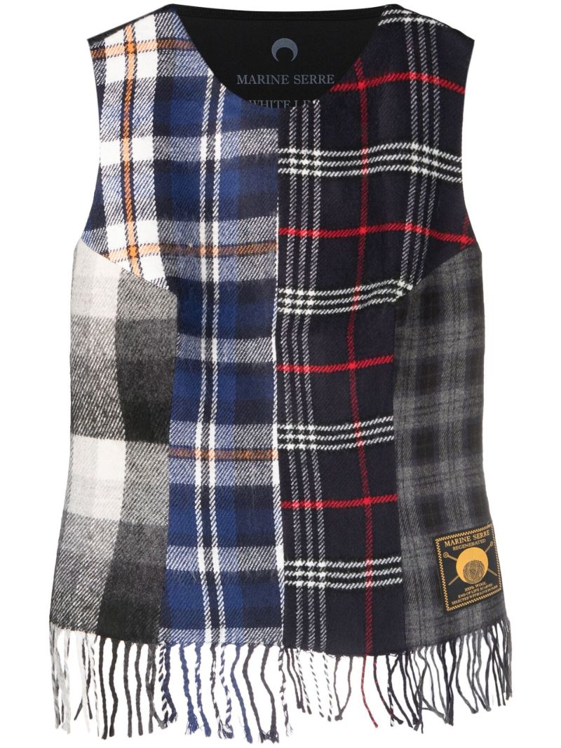 Blue Clashing Tartans Vest Top