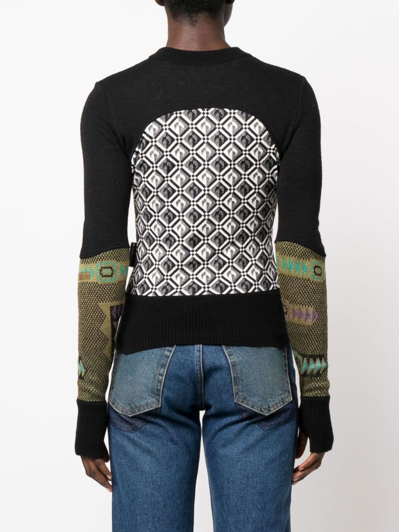 Black MÃ_x0083_Â©lange Hybrid Wool Sweater