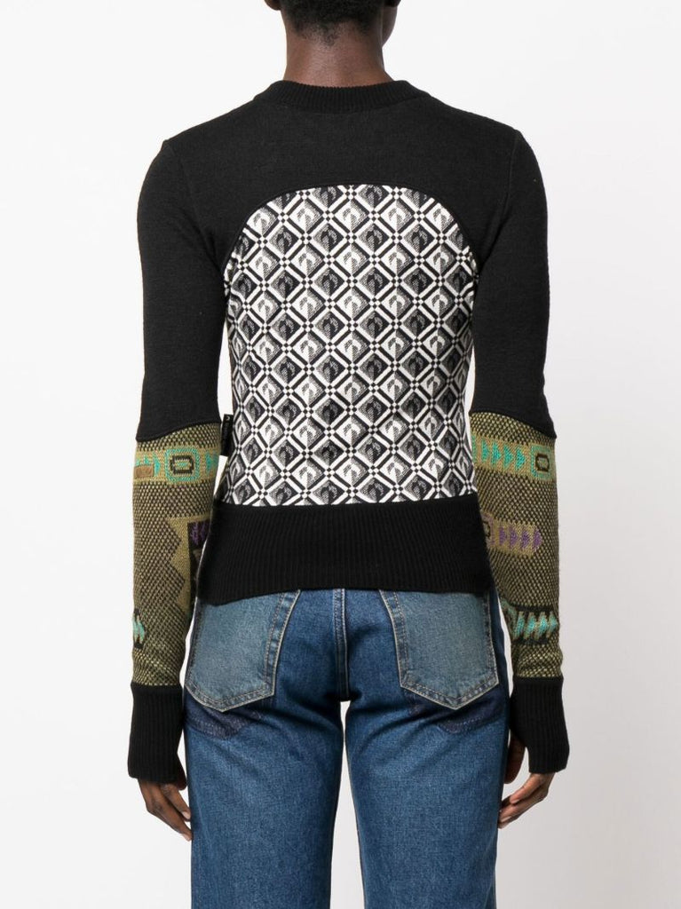 Black MÃ_x0083_Â©lange Hybrid Wool Sweater