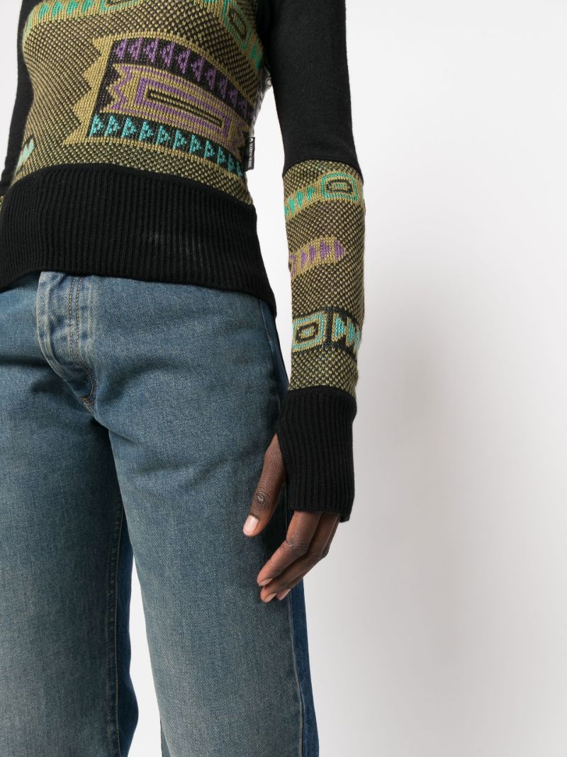 Black MÃ_x0083_Â©lange Hybrid Wool Sweater
