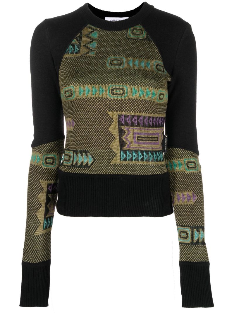 Black MÃ_x0083_Â©lange Hybrid Wool Sweater