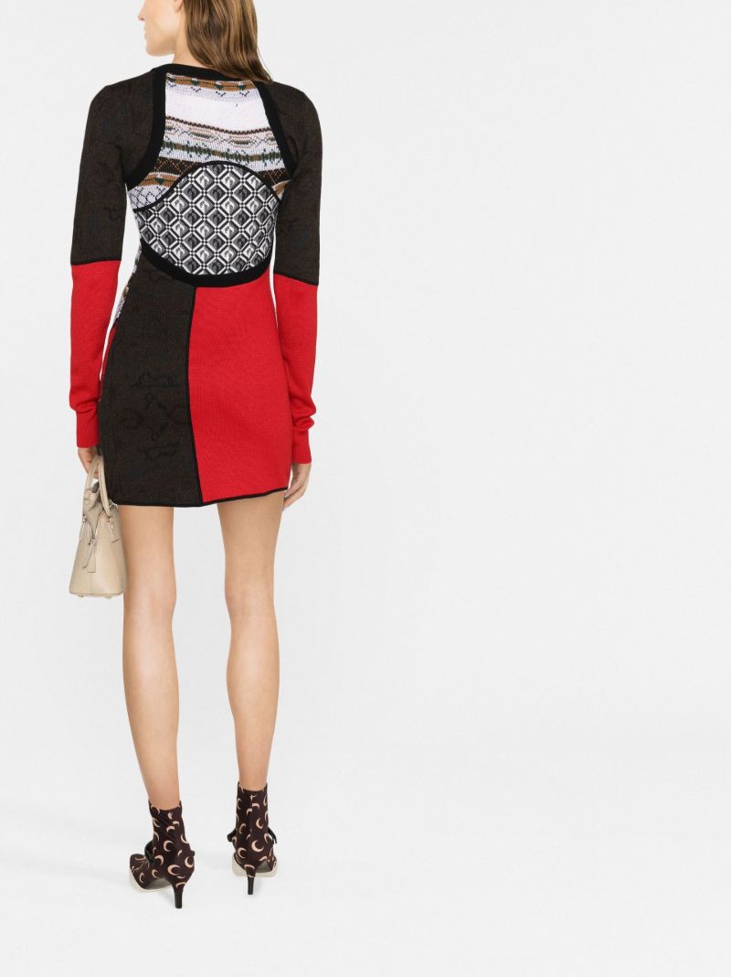 Brown Knit MÃ_x0083_Â©lange Hybrid Wool Mini Dress