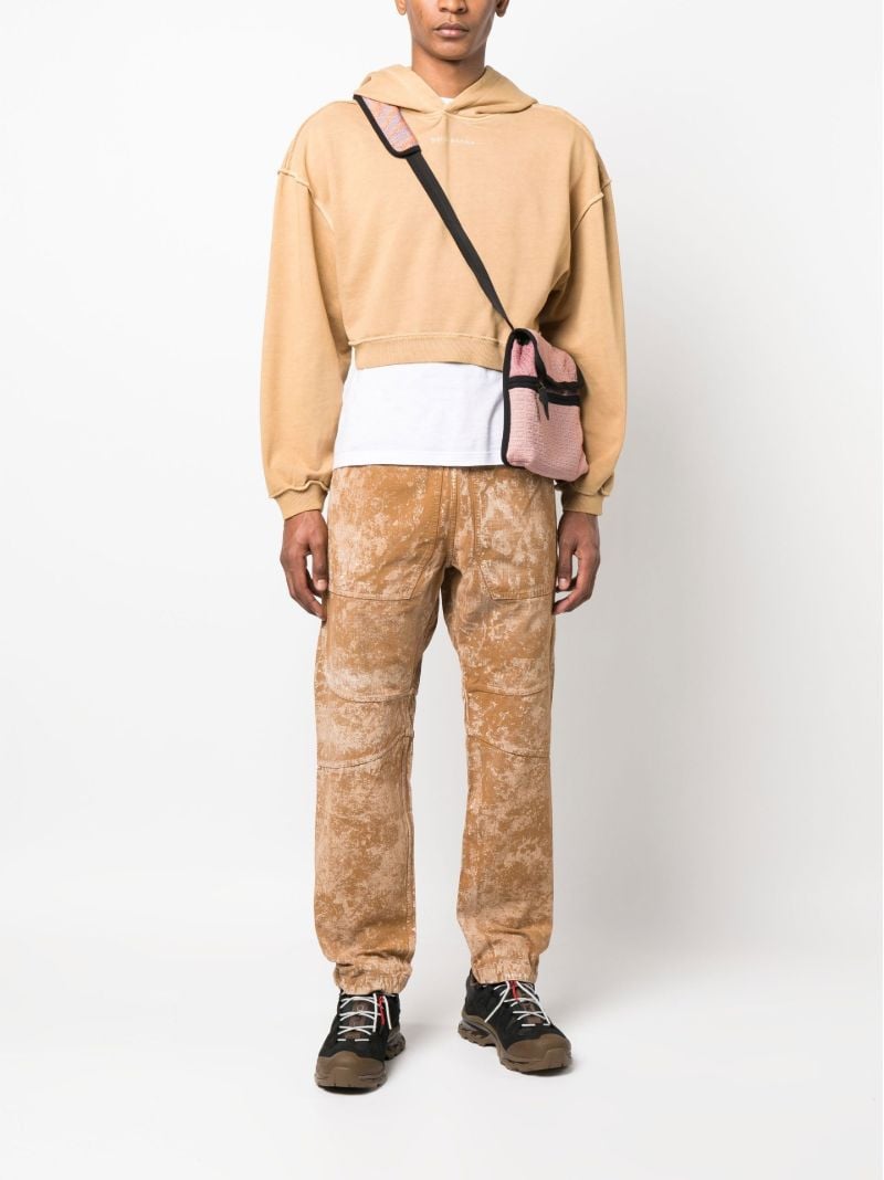 Brown Oss Bleached-effect Ripstop Trousers