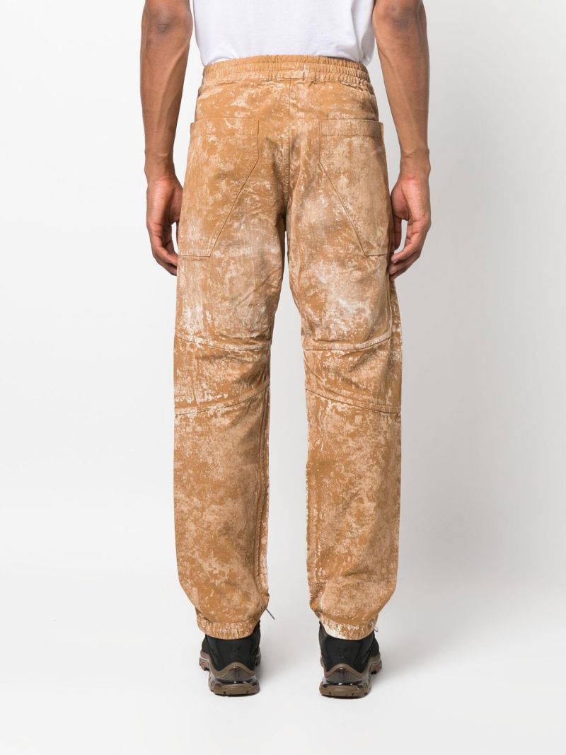 Brown Oss Bleached-effect Ripstop Trousers