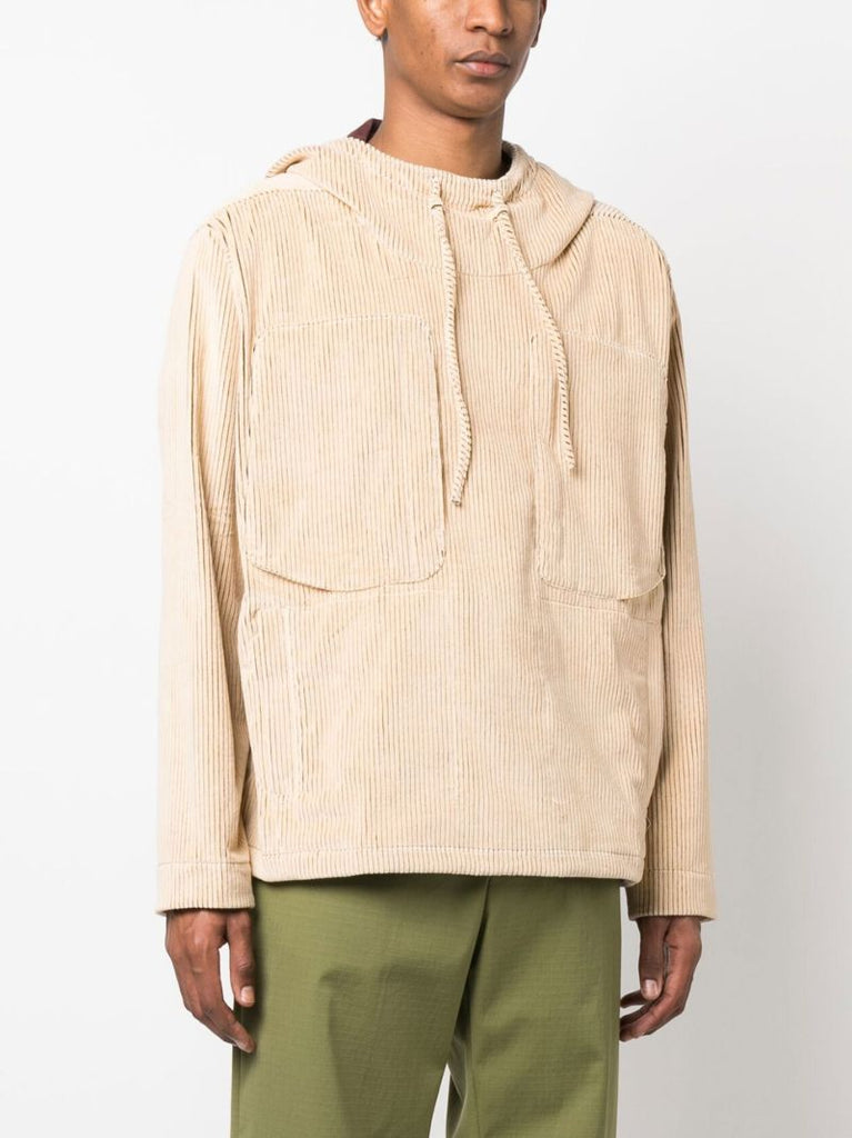 Beige Steinn Corduroy Hooded Jacket