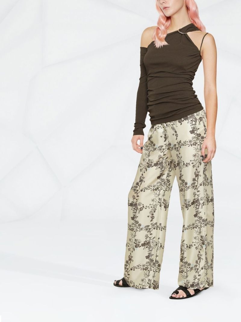 Green Draped One-sleeve Top