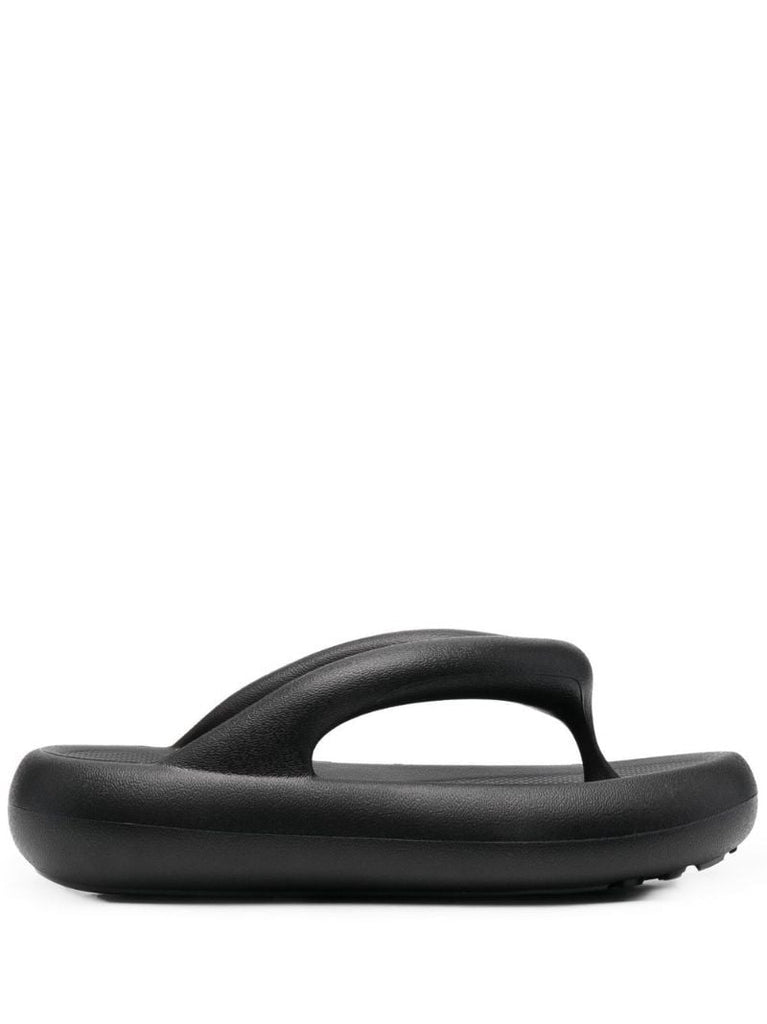 Black Delta Flatform Sandals