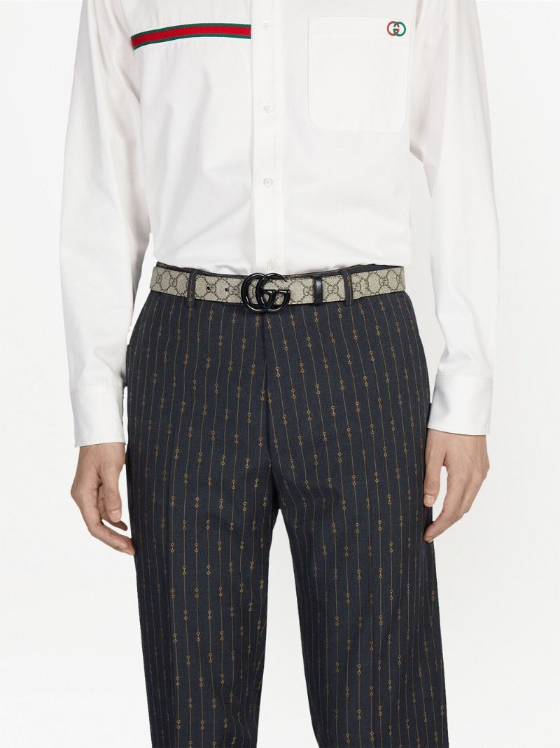 Neutral Gg Supreme Contrast Buckle Belt