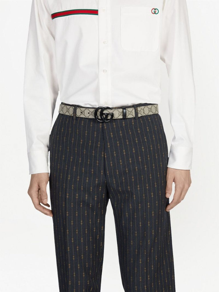 Neutral Gg Supreme Contrast Buckle Belt