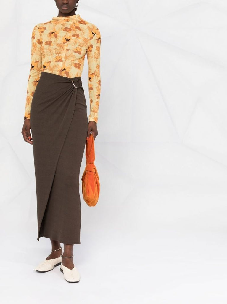 Green Myrtis Wrap Skirt