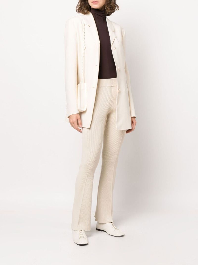 Egon Ribbed Knit Flared Trousers