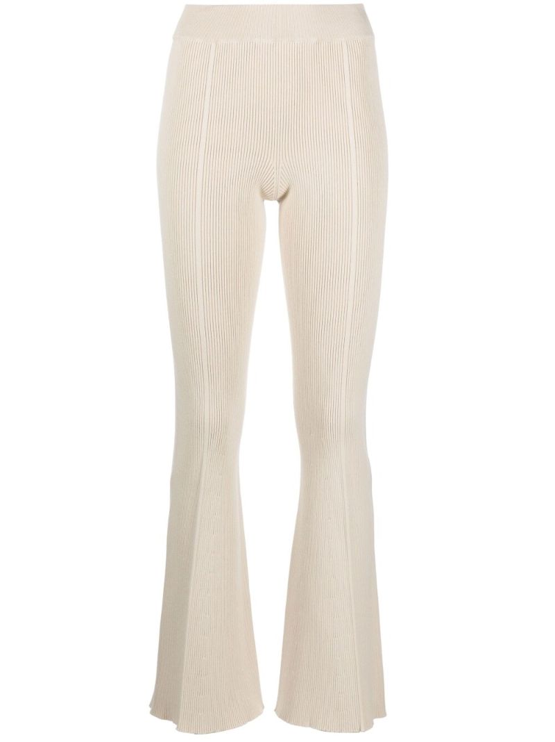 Egon Ribbed Knit Flared Trousers