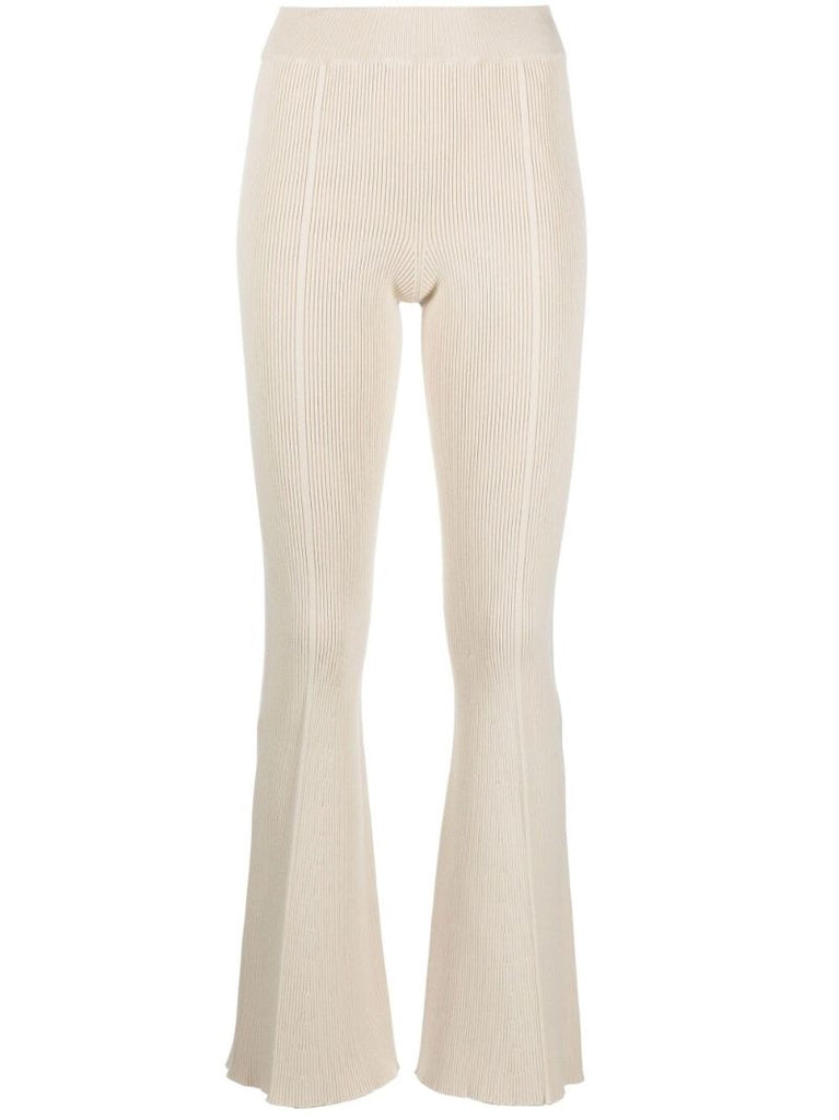 Egon Ribbed Knit Flared Trousers