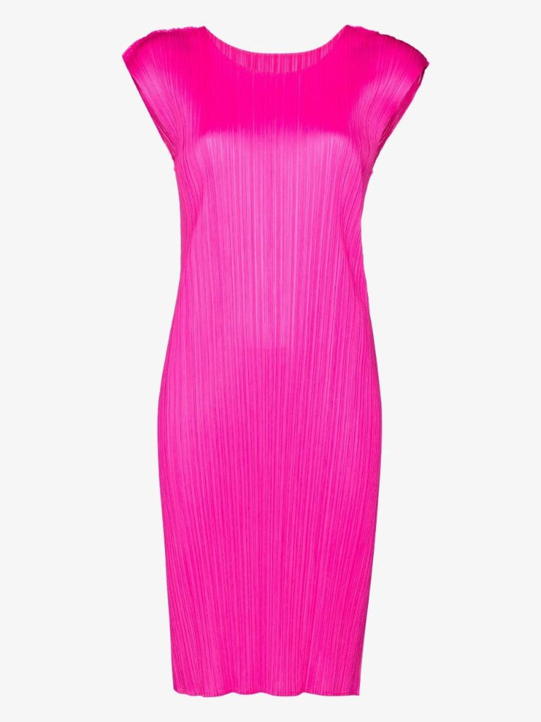 Pink New Colorful Basics 2 PlissÃ_x0083_Â© Mini Dress