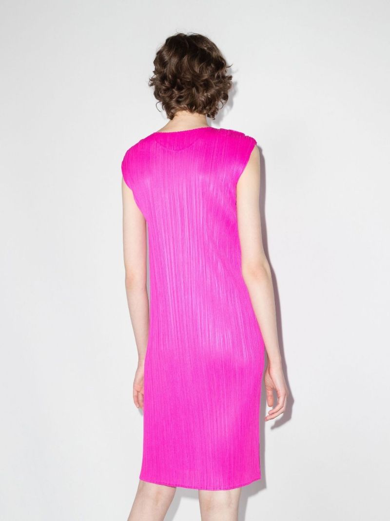 Pink New Colorful Basics 2 PlissÃ_x0083_Â© Mini Dress