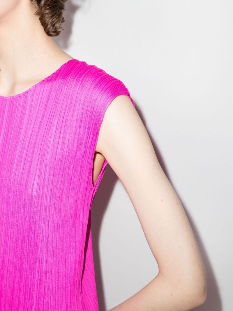 Pink New Colorful Basics 2 PlissÃ_x0083_Â© Mini Dress