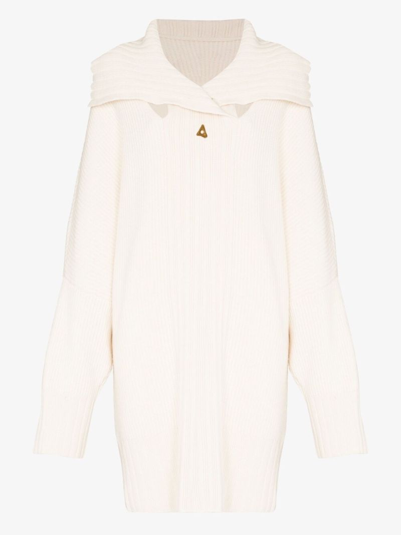Neutral Rose Reversible Cutout Ribbed Knit Dress