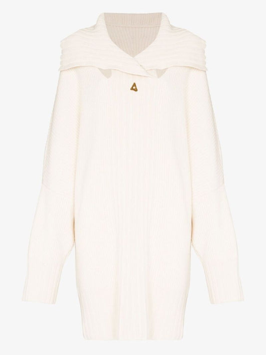 Neutral Rose Reversible Cutout Ribbed Knit Dress