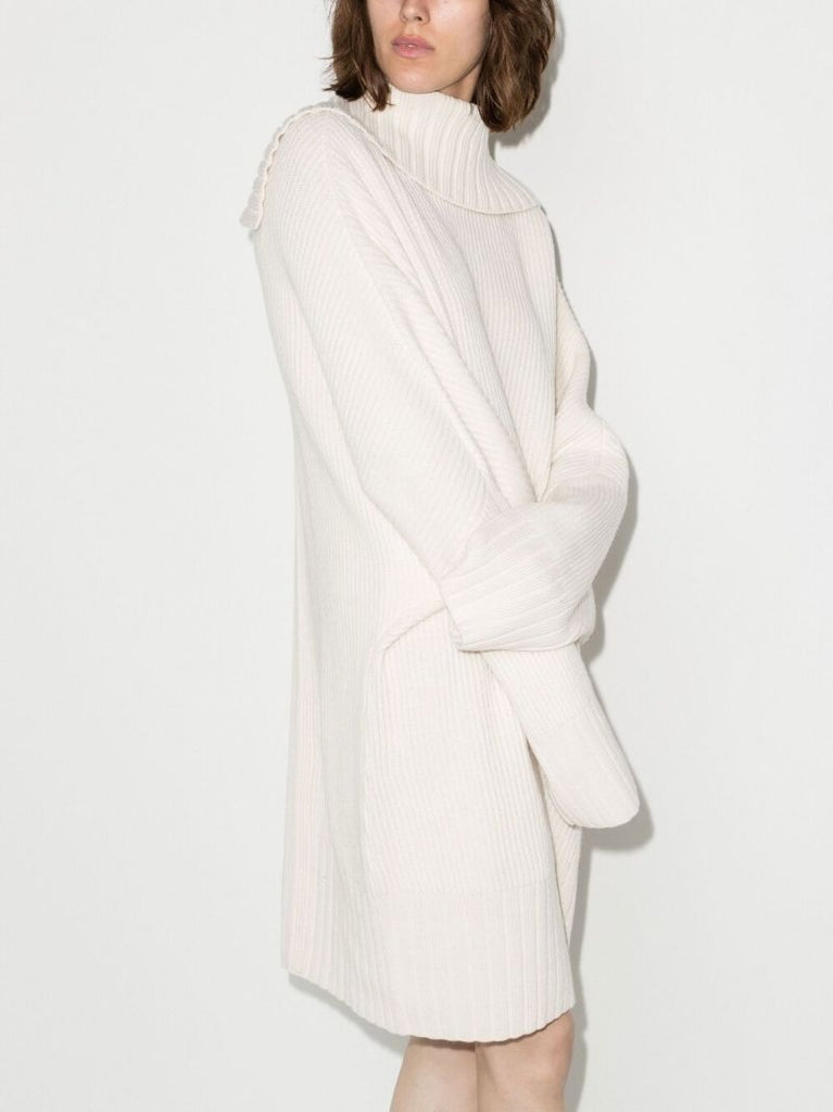 Neutral Rose Reversible Cutout Ribbed Knit Dress