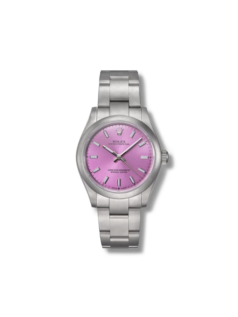 Customised Pre-owned Stainless Steel Rolex Oyster Perpetual Watch