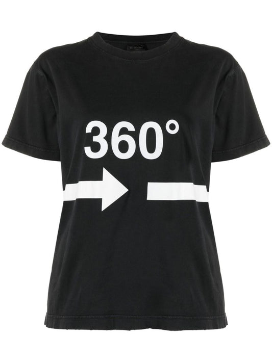 Black 360Ã_x0082_Â° Print T-shirt