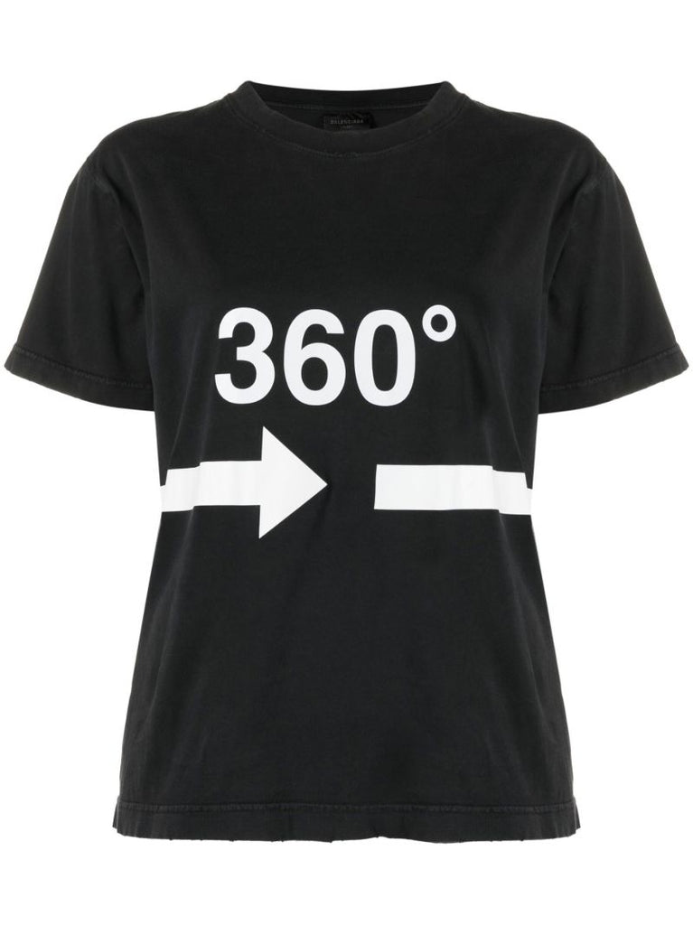 Black 360Ã_x0082_Â° Print T-shirt