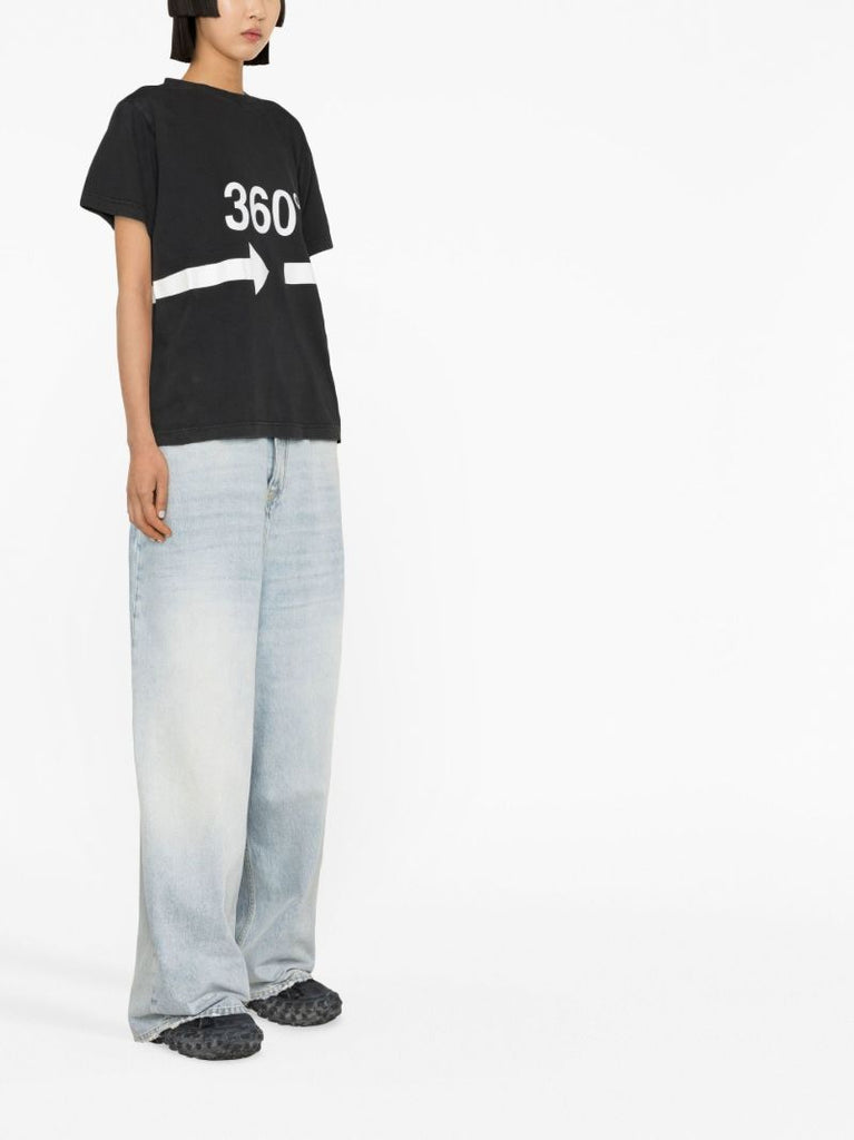 Black 360Ã_x0082_Â° Print T-shirt