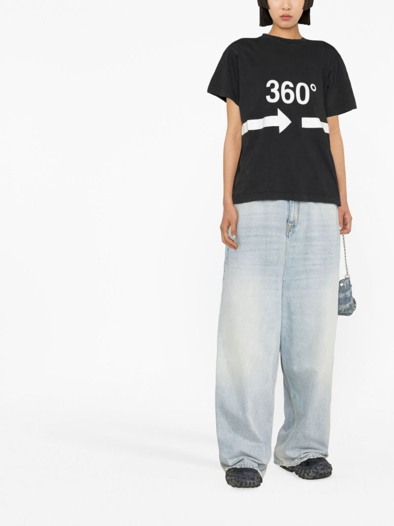 Black 360Ã_x0082_Â° Print T-shirt
