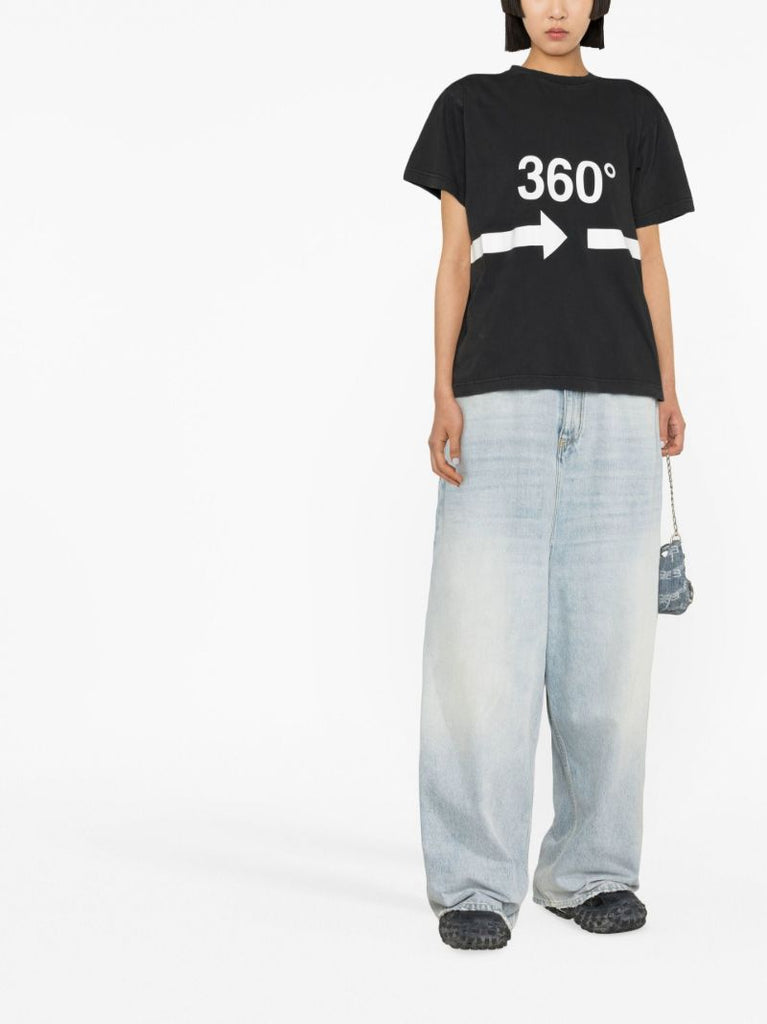 Black 360Ã_x0082_Â° Print T-shirt