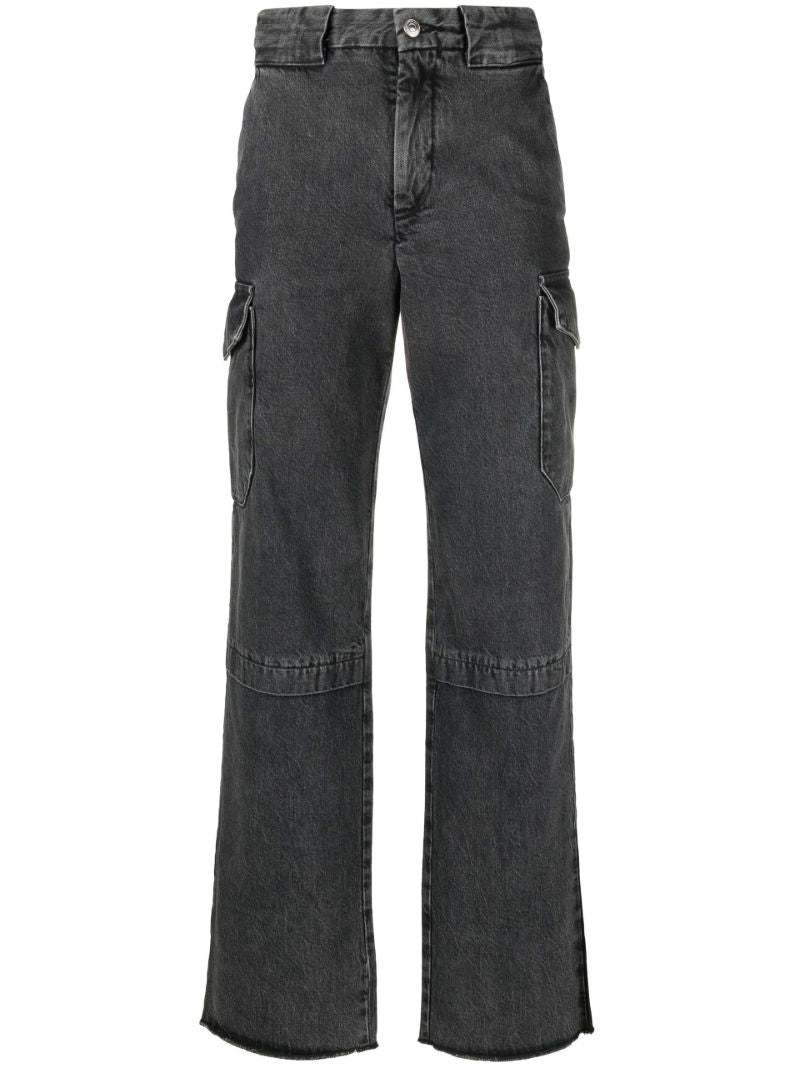 Grey Wide-leg Cargo Jeans