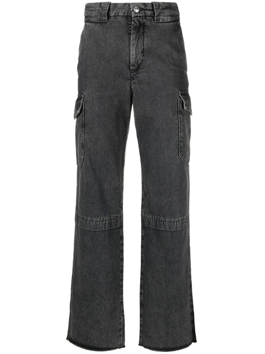 Grey Wide-leg Cargo Jeans