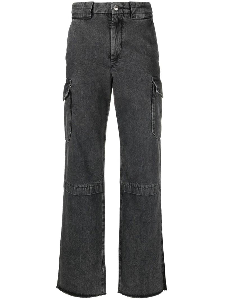Grey Wide-leg Cargo Jeans