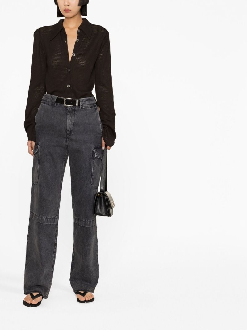 Grey Wide-leg Cargo Jeans
