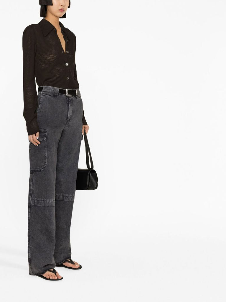 Grey Wide-leg Cargo Jeans